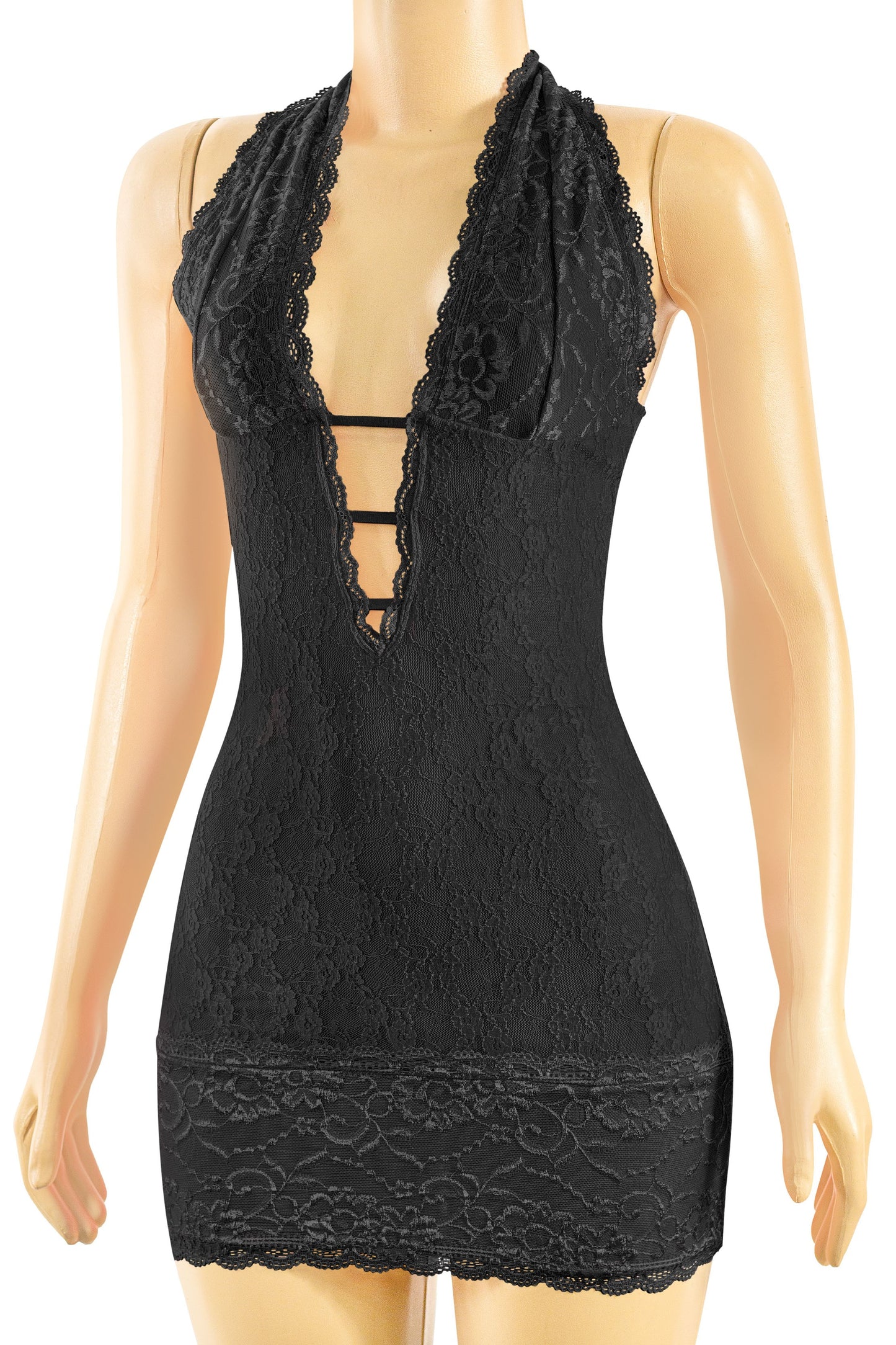 Dani Open Back Halter Lace Dress