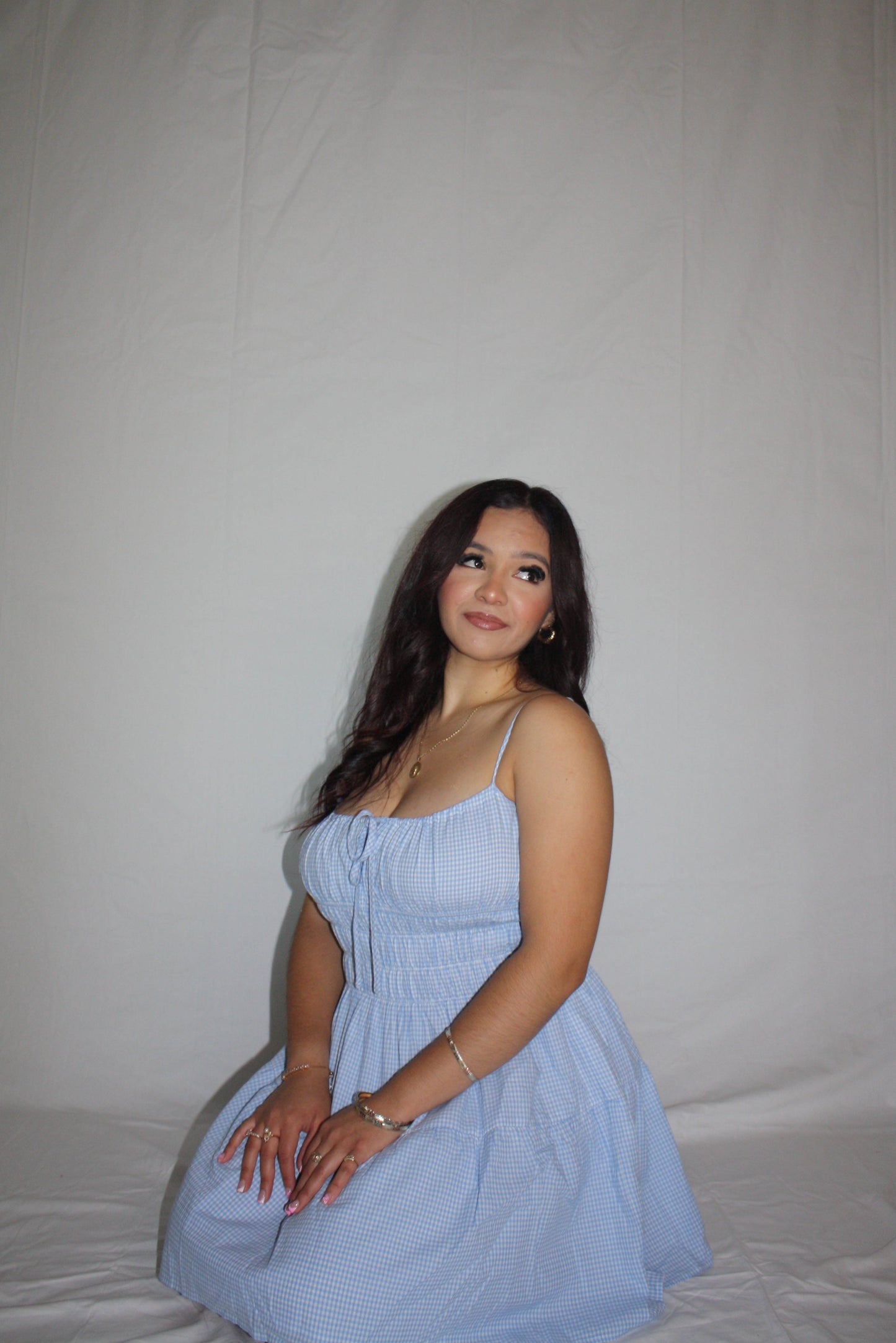 Taya Checkered Blue Dress