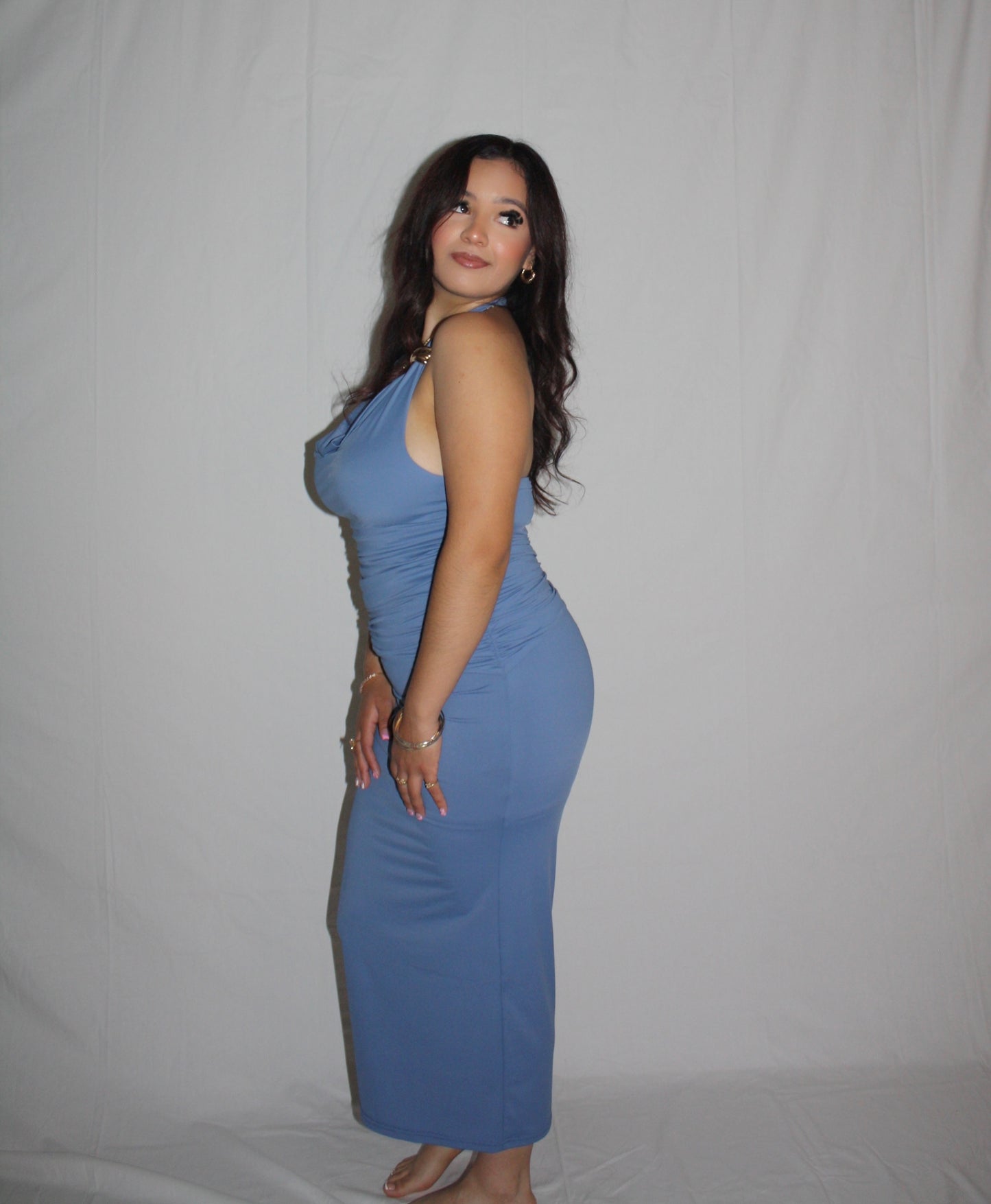 Shayla Maxi Skirt w/ Gold Trim